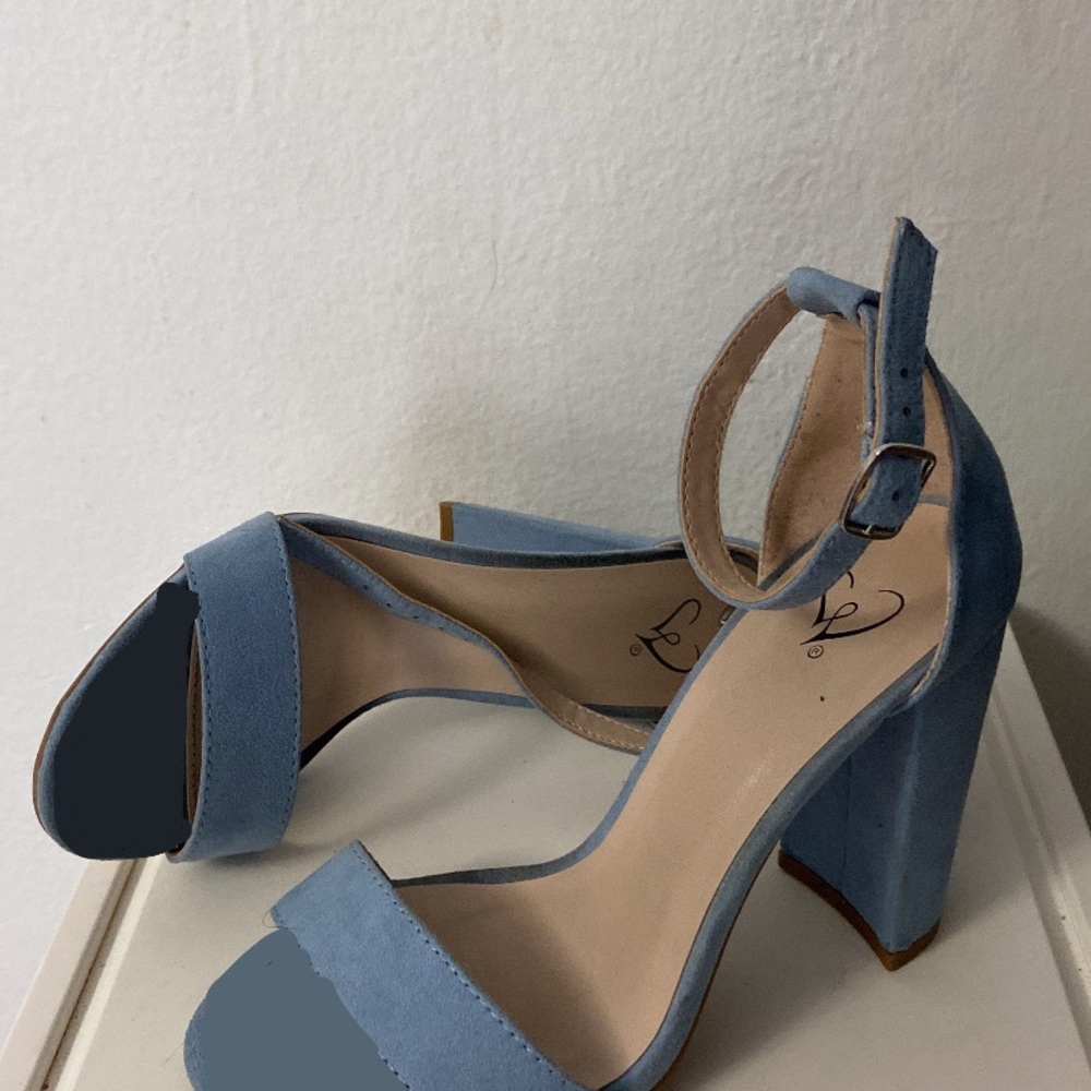 Windsor Sky Blue Block Heels